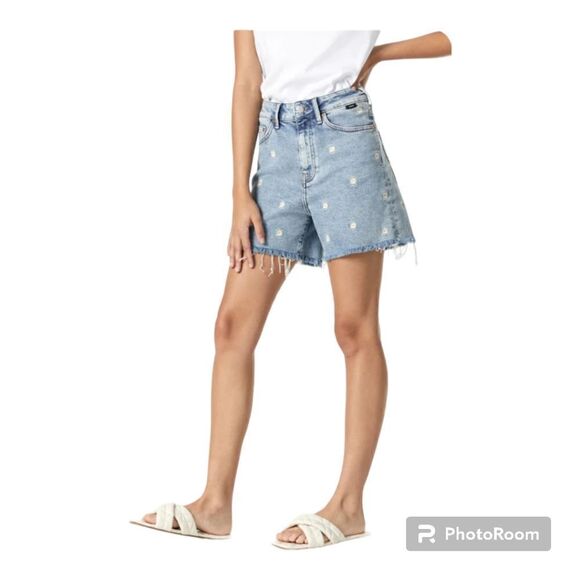 Mavi Millie Floral Detail Denim Shorts Size‎ 26 - Picture 3 of 11